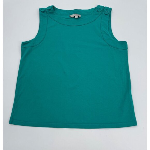 Hobbs London Maddy Cotton Vest Sleeveless Green Cotton Button-Shoulder Top S - Picture 10 of 13
